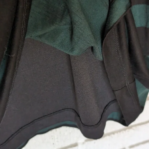 Loft Green and Black Stripe Jersey Knit Dress Tall - Picture 3 of 6